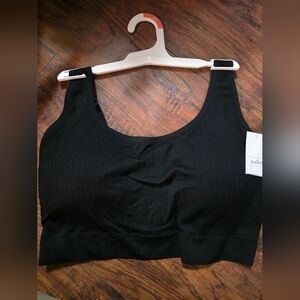 Auden Black Ribbed Seamless Bralette